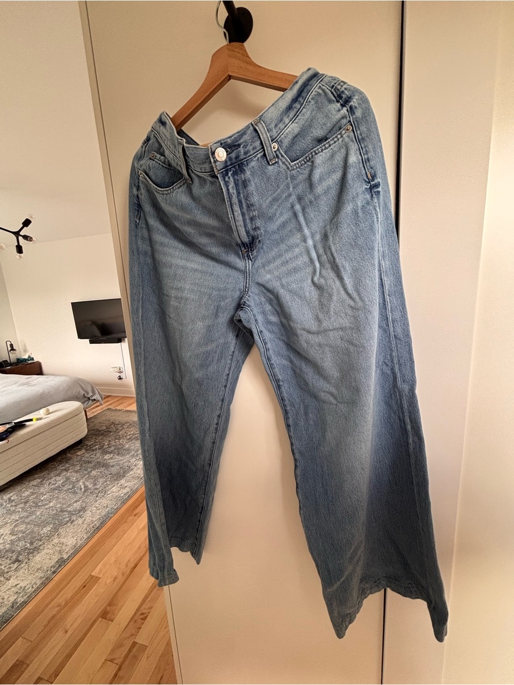 pistola Washed Light Blue Wide-Leg High-Rise Jeans